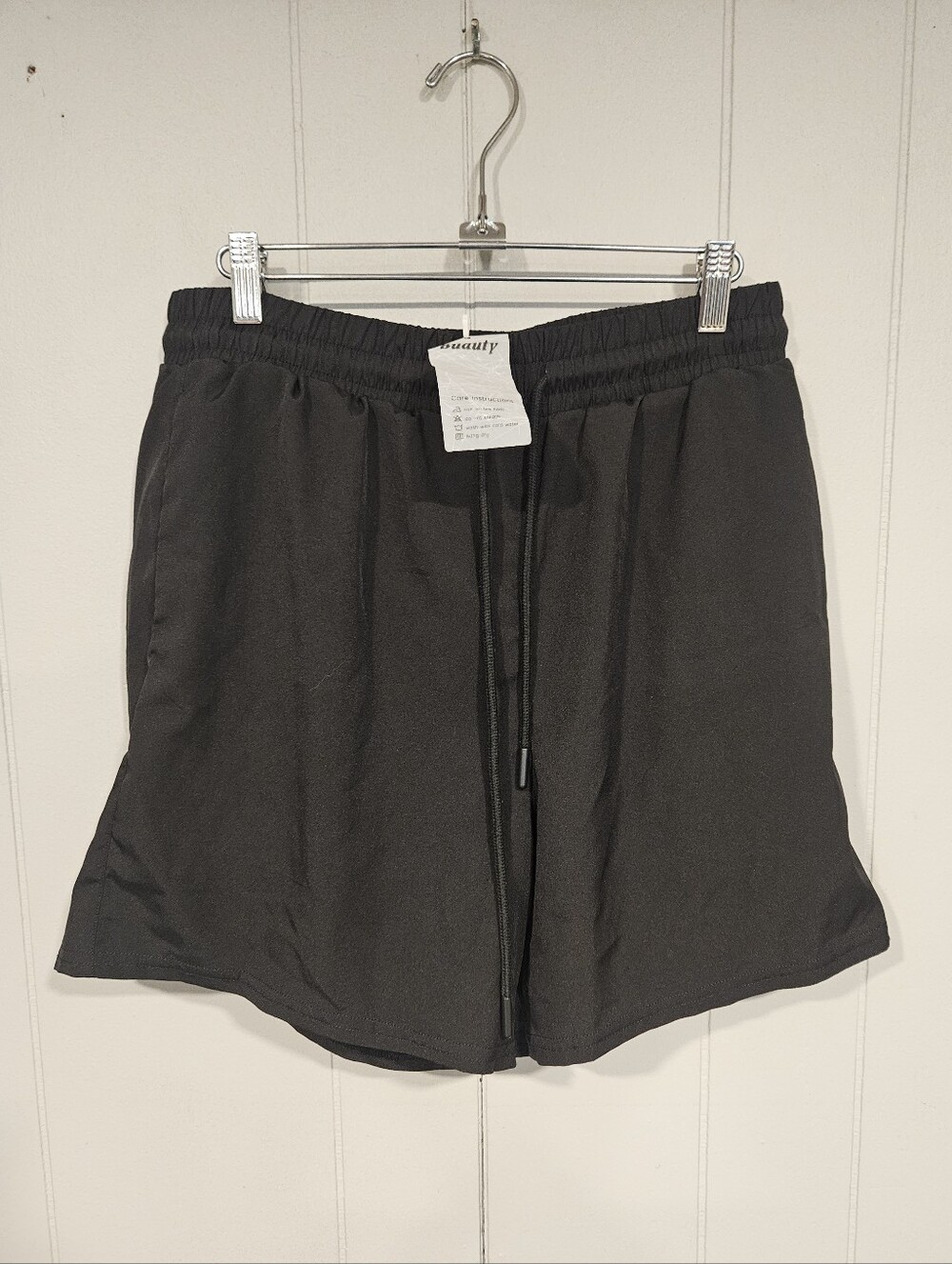 Buauty Gym Athletic Shorts Women's Medium Black Drawstring Elastic Waist  NWT